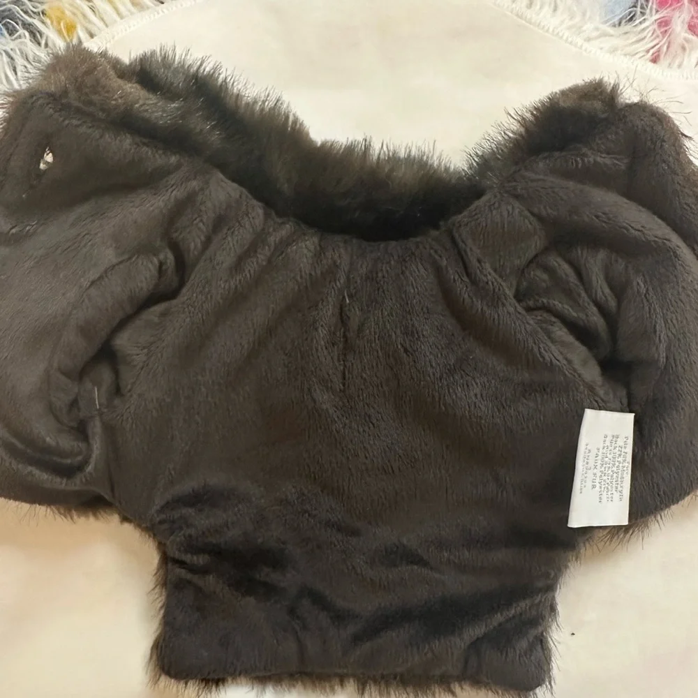 Mafia Princess Faux Fur Dog Coat with Crystal Buttons- Size Small 🐾 - Picture 3 of 4